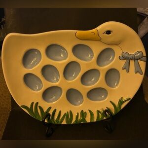 Deviled Egg Tray serving plate Duck blue green Easter